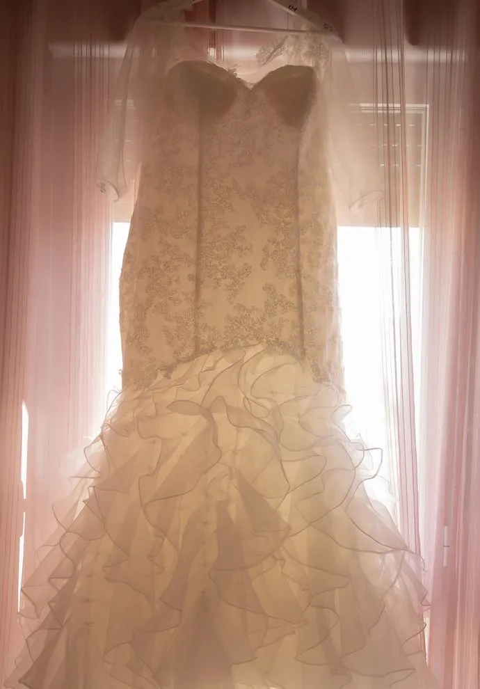 Deetalle del vestido adquirido en Vertice Gala