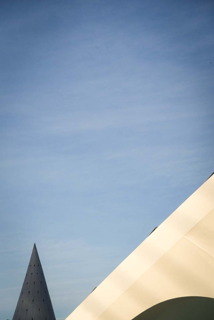 personal point of view of a pilaster in city of arts of Calatrava