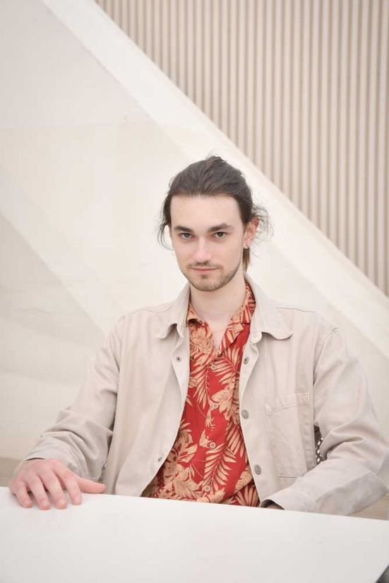 Portrait of a man in his holidays in the city of arts and science