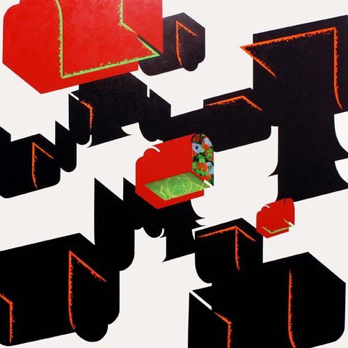 May Kasahara / Acrylic on canvas on wood plate and methacrylate  / 120x120x5 cm