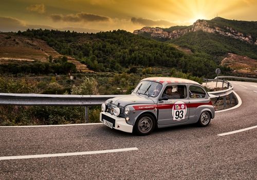 Anton Montero Fiat Abarth 850 1000 Rally Costa Daurada Legend 2019 clasico riudecanyes duesaigues reus cambrils baix camp priorat falset sunset